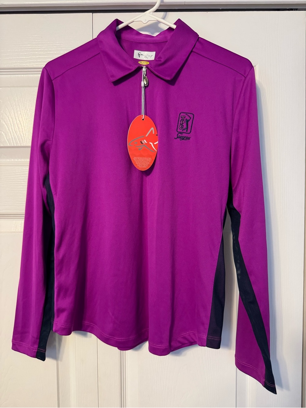 Womens Performance Long-Sleeve Polo - Deep Purple